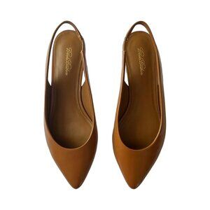 Brooks Brothers Brown Women Pointed Toe Slingback Flat Sandals | Size 6.5